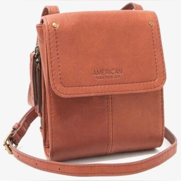 American Leather Co. Kansas Crossbody Bag Travel Classic Purse Wallet Passport - Picture 4 of 14